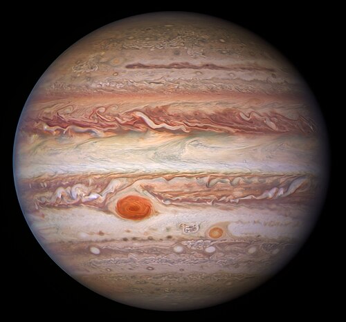 木星の実画像（ハッブル宇宙望遠鏡（可視光））