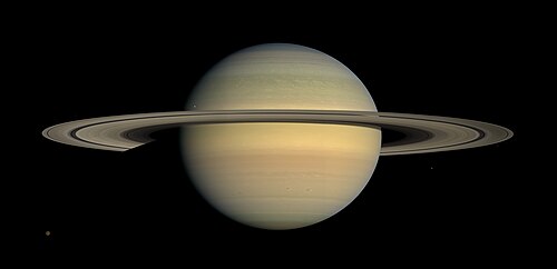 土星の実画像（探査機カッシーニ（2008年の分点前後））